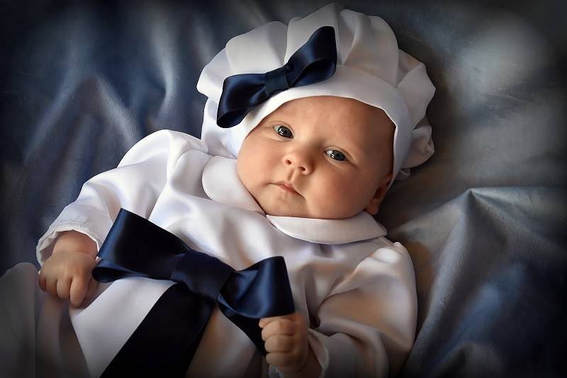 Christening suit with collar