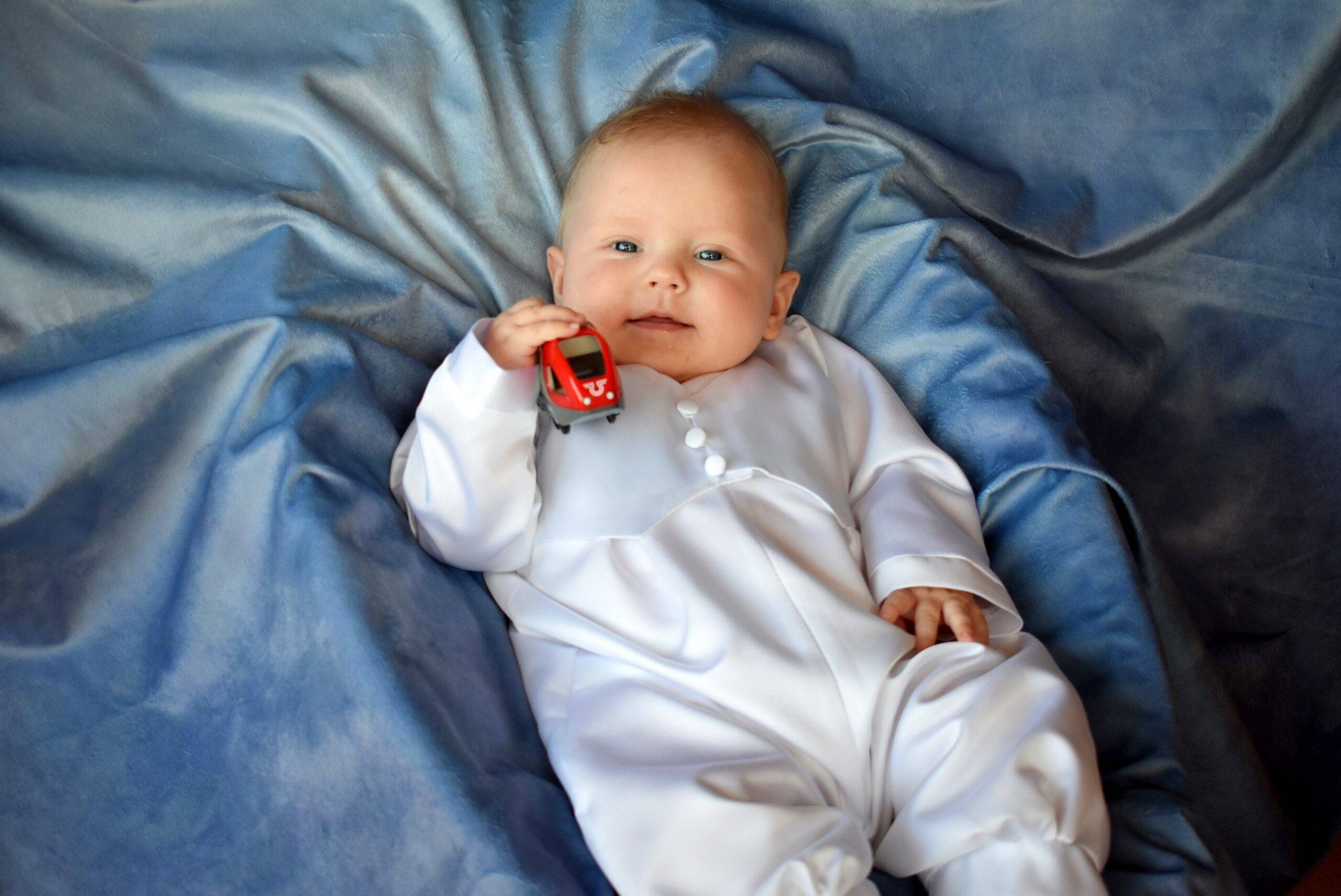 Classic Christening and Party Suit with Vest in White Just Alina