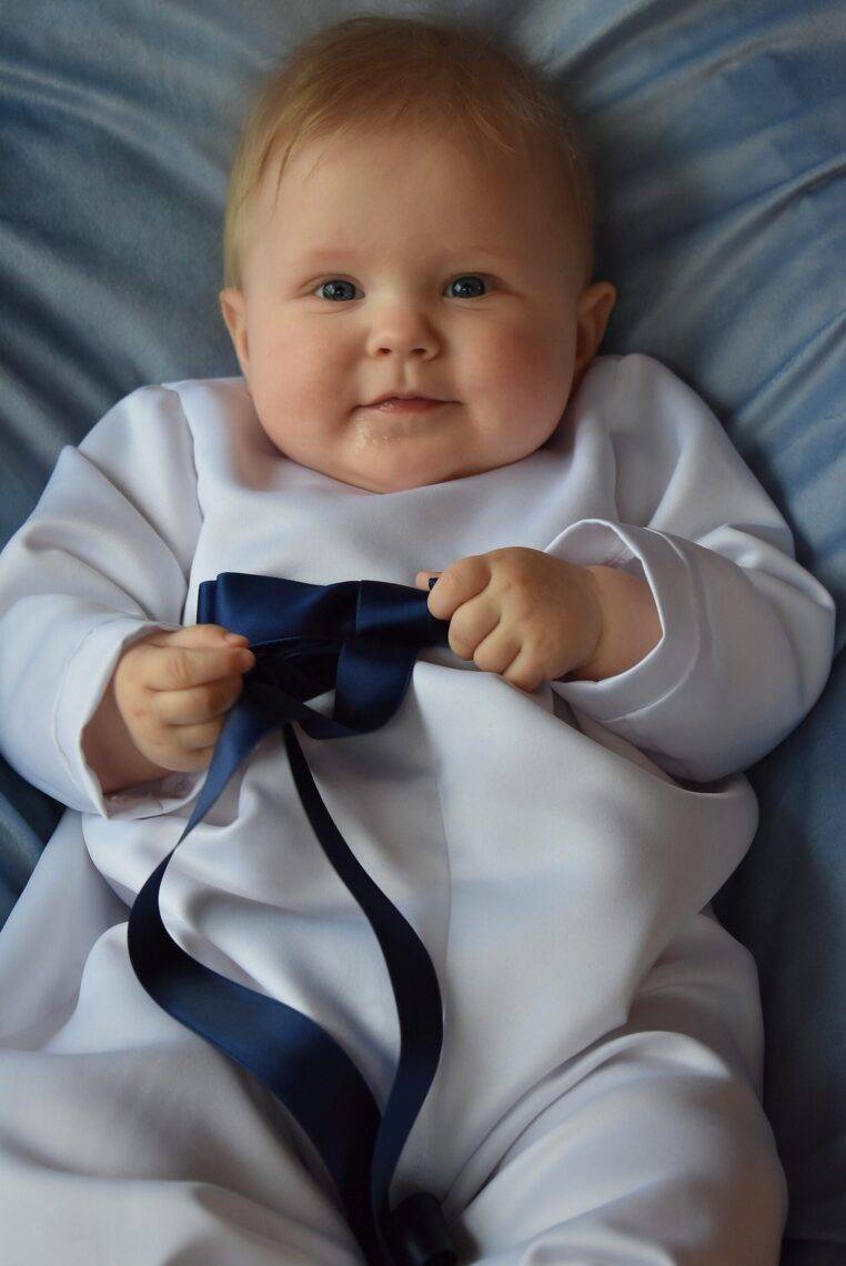 Christening suit without collar
